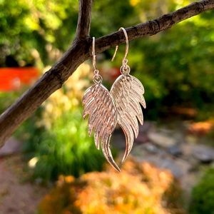 Sterling Silver Handcrafted Angel Wing Earrings